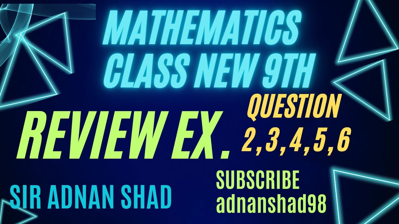 Review exercise chapter 3 class 9th Question 2,3,4,5,6 - YouTube