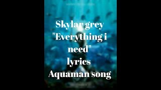Skylar grey'Aquaman song' 'Everything i need' lyrics