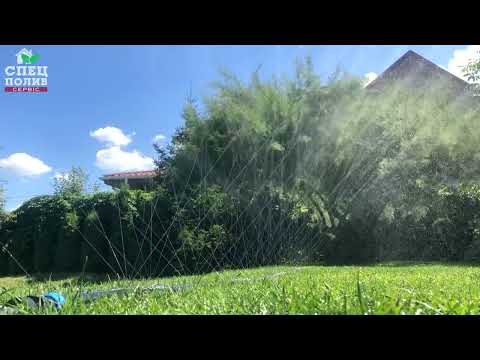 Шланг "Туман" 40 мм (бухта 100 м), ширина поливу 8 м, витрата 112 л/год, стрічка туман 40 мм Silver Spray, Presto-PS, відео 1