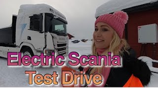 Test driving the new electric Scania in Norway snow