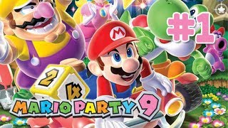 Mario Party 9 Let's Play - Part 1 Toad Road 1/3 Four Player Co-op with Friends Wii