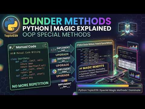 AI-Topic039 | Python Special Methods (Magic/Dunder Methods) Explained | OOP in Python | AI