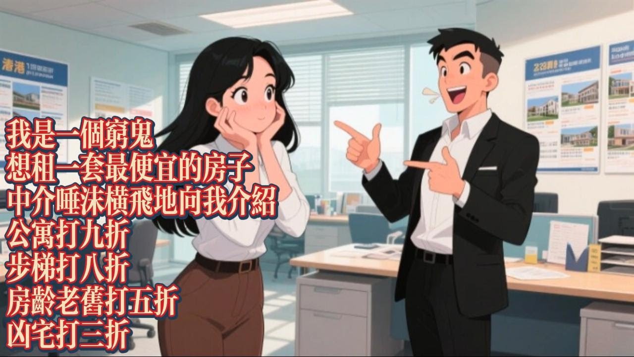 我是一個窮鬼，想租一套最便宜的房子，中介唾沫橫飛地向我介紹，公寓打九折，步梯打八折，房齡老舊打五折，凶宅打三折，死相慘烈打一折｜恐怖動漫｜懸疑動漫｜虐心動漫