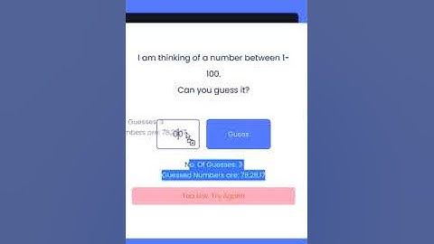 Guess The Number Game | Javascript Game