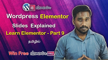 Slides Element Explained | Learn WordPress Elementor | 2020 | in Tamil