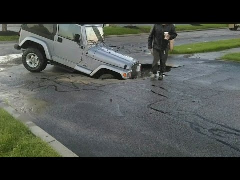 Large sinkhole swallows
