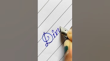 Writing a Beautiful Name: Divya 🌸 | Italic Script Calligraphy #slant #Handwriting #Calligraphy