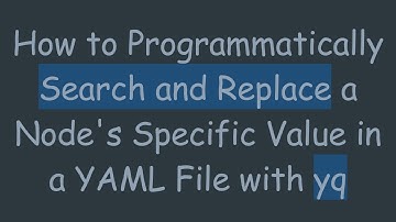 How to Programmatically Search and Replace a Node