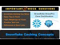 Snowflake Cache Concepts | Sample Questions | SnowPro Certification