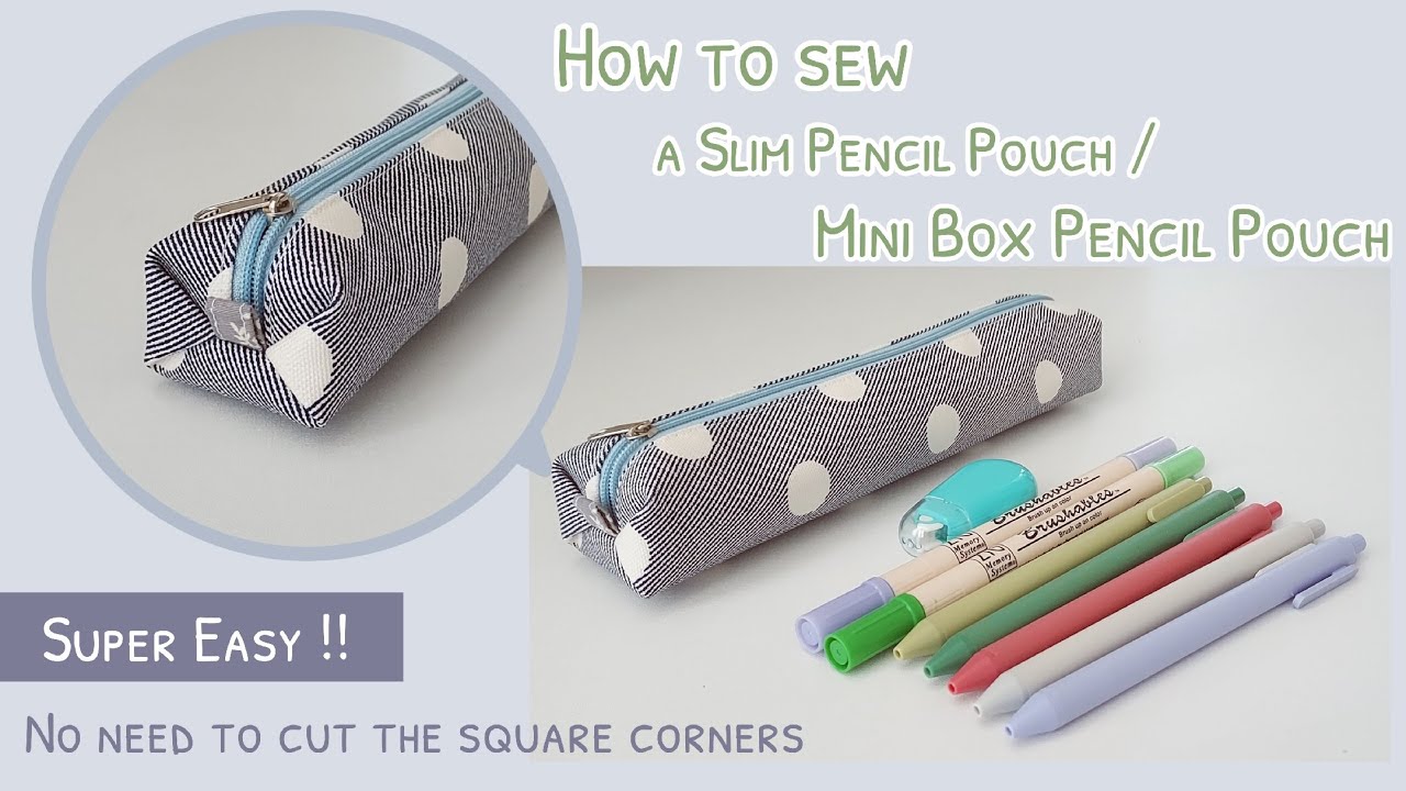 How to make a mini pencil pouch, diy slim pencil case, mini pencil case  diy