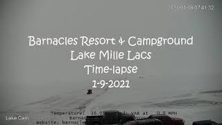 Barnacles Resort & Campground Lake Cam | Lake Mille Lacs | Time-lapse 1/9/2021