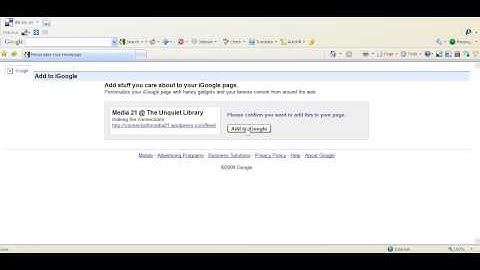 How to Add the RSS Feed for Our Media 21 Class Blog to Your iGoogle Page