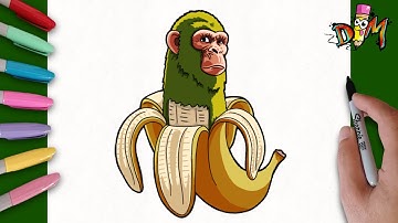 How to Draw ( Chimpanzini Bananini ) Italian Brainrot | como dibujar a chimpanzini bananini