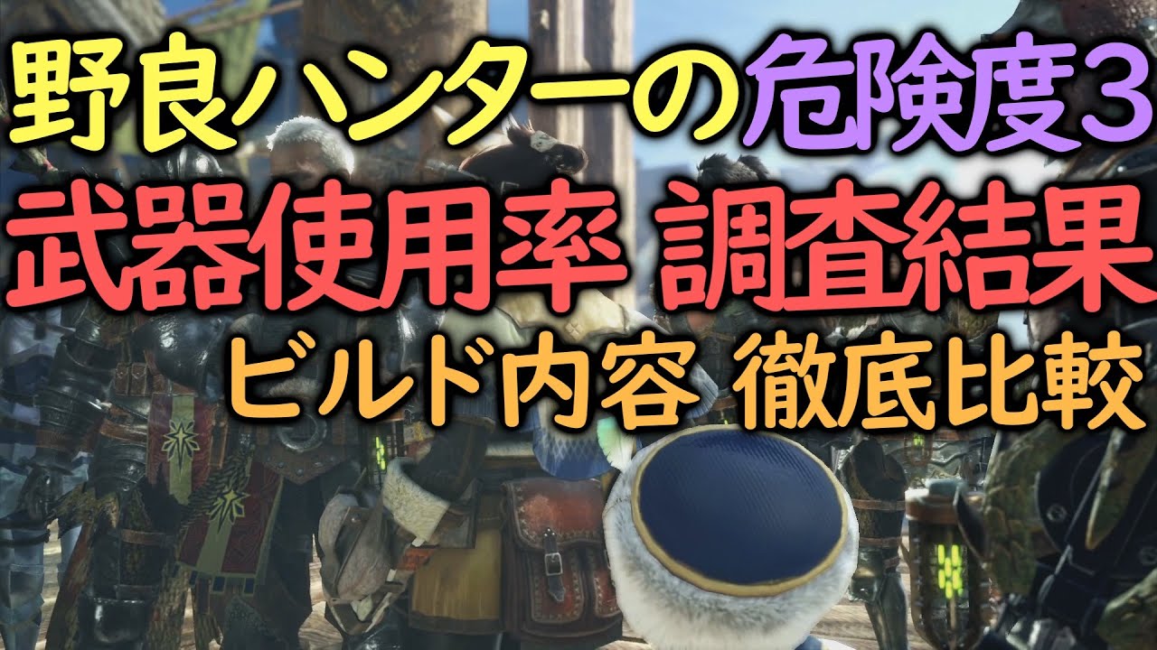 Mhwib 第3回 野良ハンター武器使用率調査 ギアン調べ 5 10 Mrマムタロト実装後 Youtube