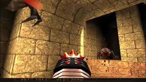 Quake 1 E2M8 - Failed plasma duel with Shalraths