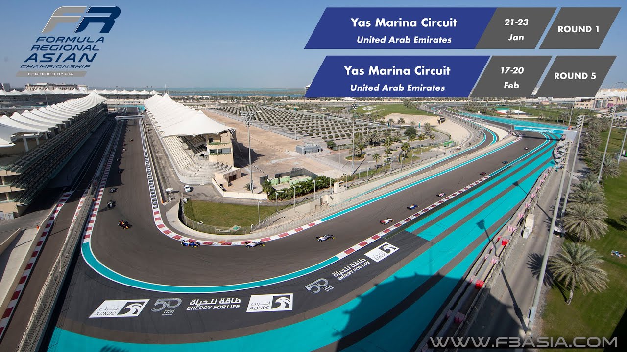 Regional asia bocil. Formula Regional Asian Championship 2022. Yas Marina circuit карта.
