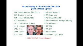Mixed Reality at CES and AR/VR/MR 2024 (Part 2 Optics Companies)