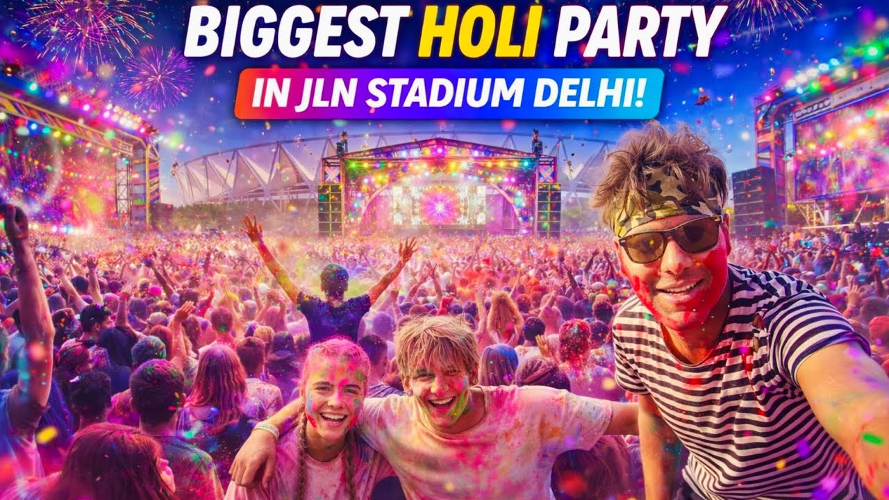 Delhi’s Biggest Holi Party at JLN Stadium 🔥 | INSANE Holi Crowd 🤩 | HAPPY HOLI