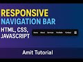 🔥 Responsive Navigation Bar (HTML, CSS, JavaScript) | Modern Website Navbar – Amit Tutorial