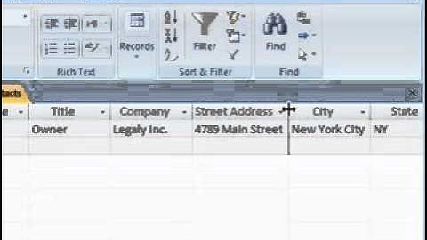 4 Adjust Column Size in Access 2007