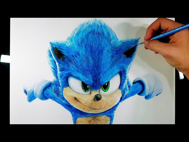 Como Desenhar e pintar o Sonic #sonic #sonicthehedgehog #sonicfilme, By  Vovô Paulo