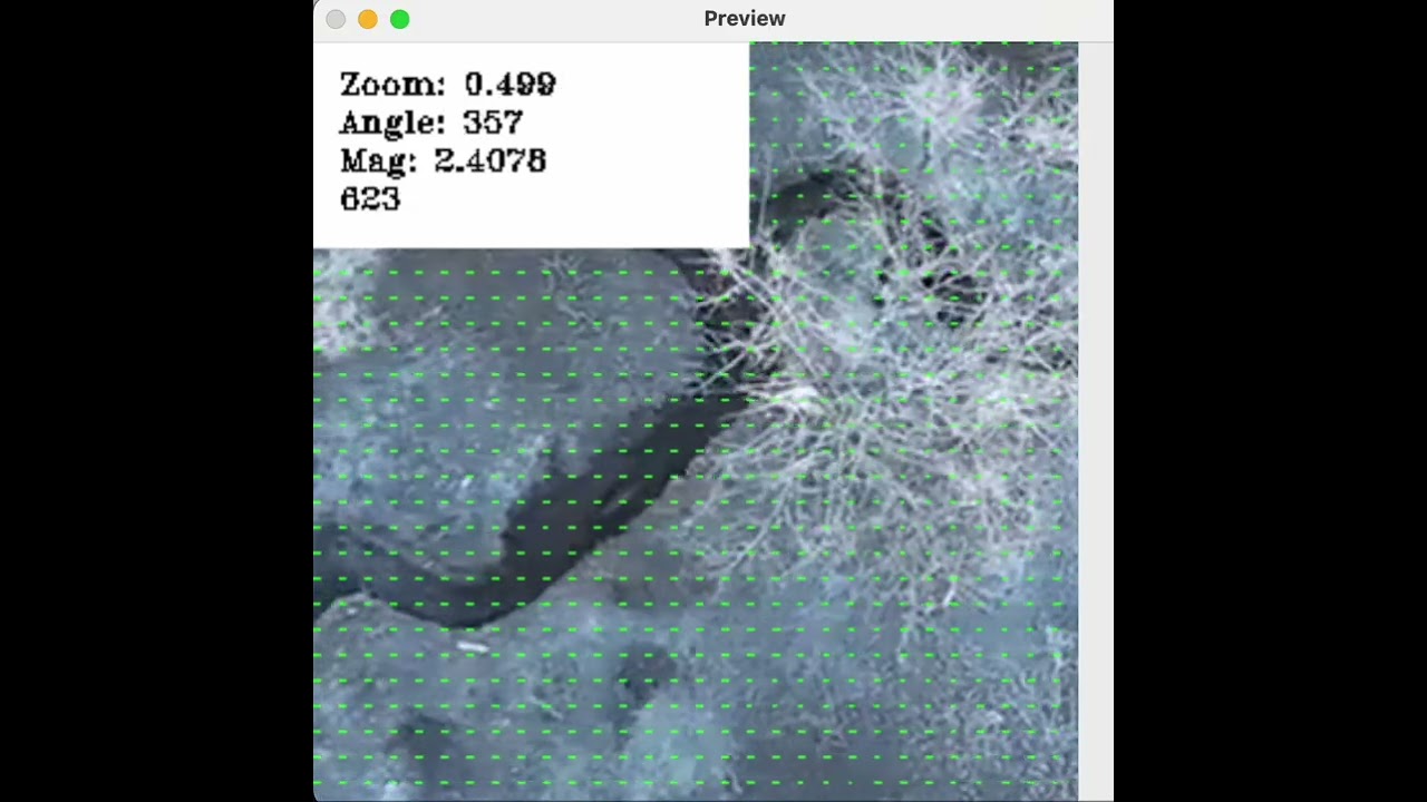 Optical Flow camera angle and zoom detection example