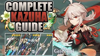 KAZUHA - Complete Guide - 3★/4★/5★ Weapons, Builds, Artifacts, Mechanics & Showcase | Genshin Impact