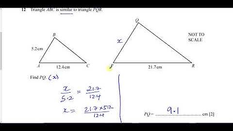 0580/02/SP/20 (IGCSE) 2020 Specimen Paper 2 Q12  Similarity   Lengths