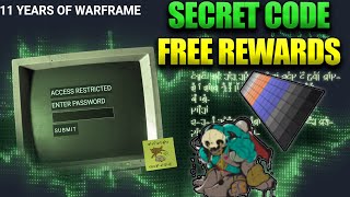 Warframe 11 Year Anniversary Secret Code & Reward! Free Dex Color Pallete & Glyph