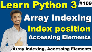 Array indexing in Python in Hindi, How to Access elements of one D Array in Python, Cyber Warriors