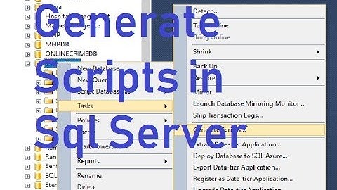Part-3: How to Generate Scripts for Database Objects in sql server