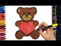الرسم والتلوين للأطفال | كيفية رسم الدب الصغير | الرسم للأطفال | الأطفال ألوان الفيديو