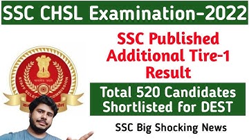 SSC CHSL 2022 Additional Result||Big Shocking News||Huge Candidates Shortlisted||Jobless Family||