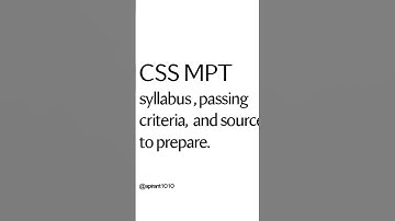 CSS MPT Syllabus, passing Marks and preparation| watch full video #css2024 #competitiveexams #study