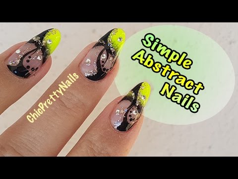 Abstract Neon Nail Art Design