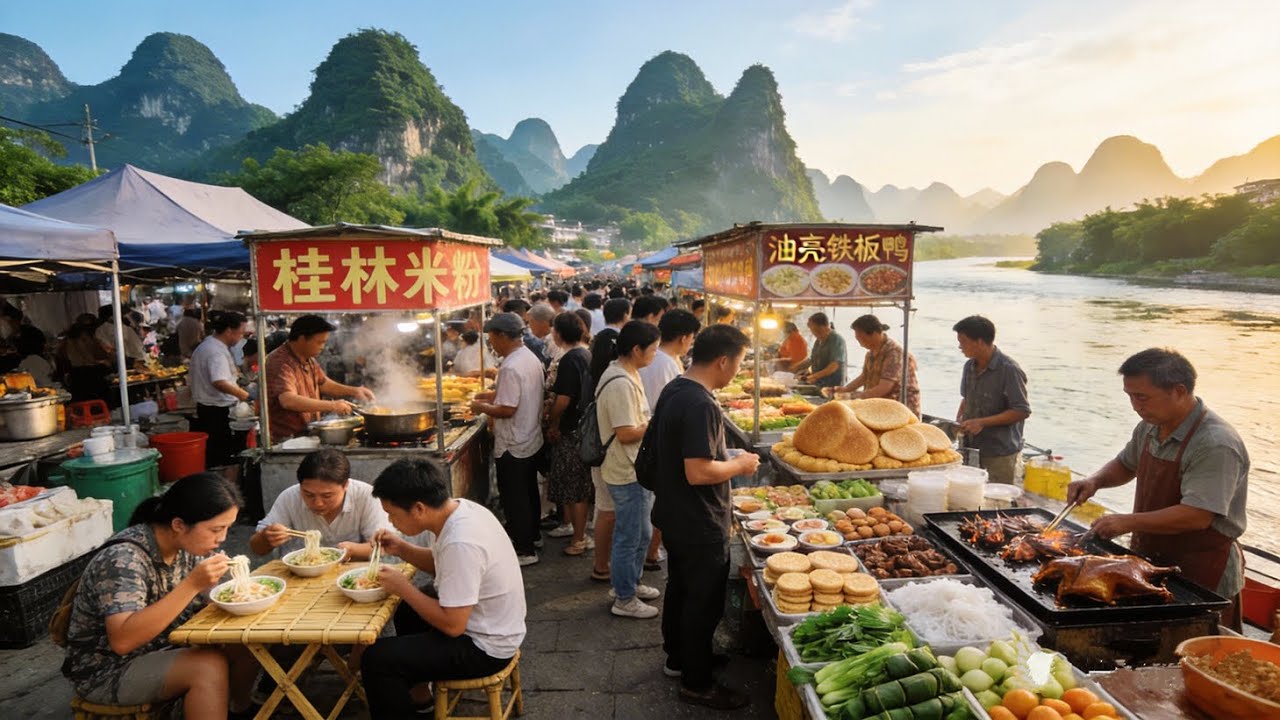 China Guilin‘s Hidden Morning Food Market