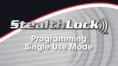 CompX Timberline: StealthLock - Programming Single Use Mode