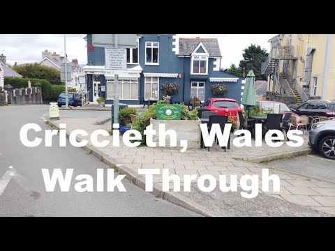 Criccieth, Wales - 4K Walk Through - Town centre, Shops, Castle, Beaches