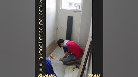 Thi công sàn nhựa vinyl hèm khóa SPC ốp tường vách Quang Tran