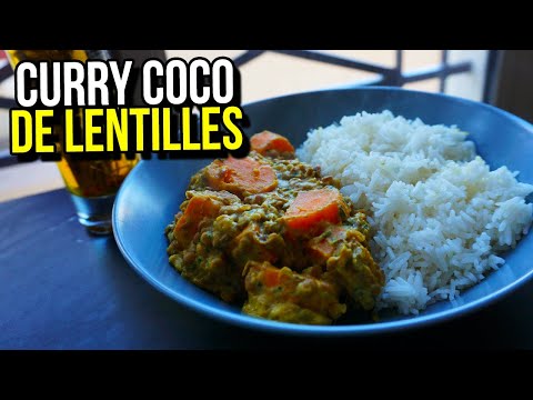 Curry coco de lentilles et patates douces [Végétalien] 🍛 - Rapide, facile et pas cher