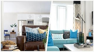 75 Turquoise Family Room With Gray Walls Design Ideas You'll Love 🌈