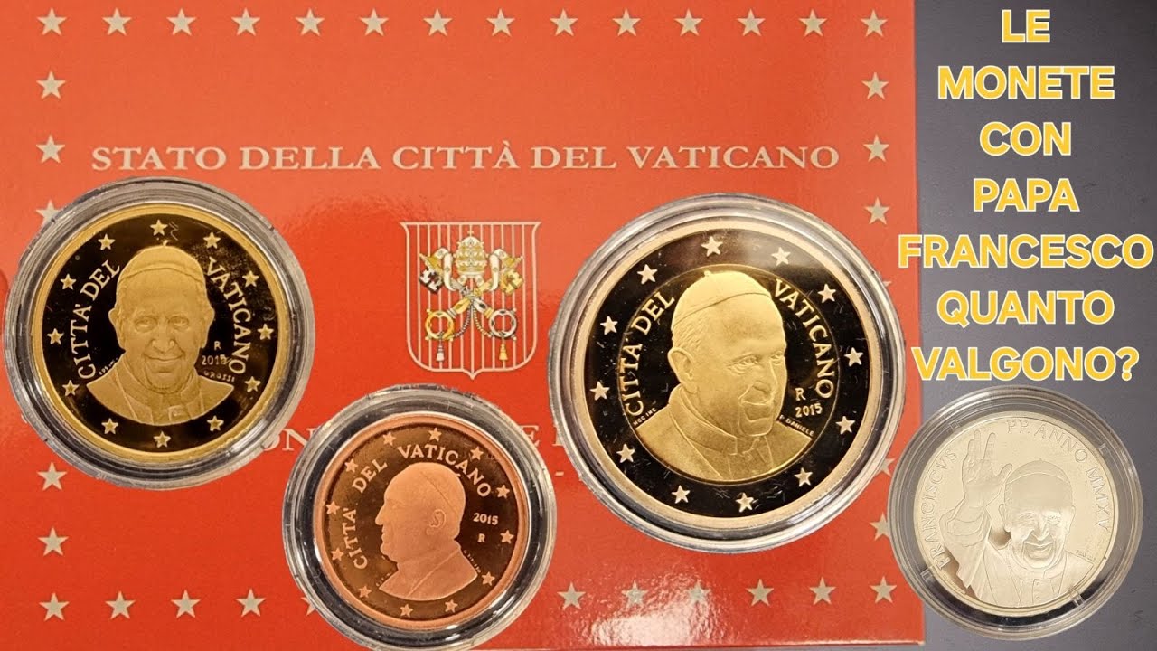 СКОЛЬКО СТОЯТ МОНЕТЫ С ПАПОЙ ФРАНЦИСКОМ? ПОЛНАЯ СЕРИЯ ИЗ 8 МОНЕТ ОТ 1 ЦЕНТА ДО 2 ЕВРО!
