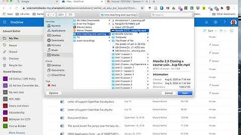Using One Drive to Share Videos in your Moodle Course