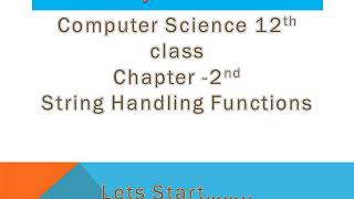 String handling functions chapter 2nd