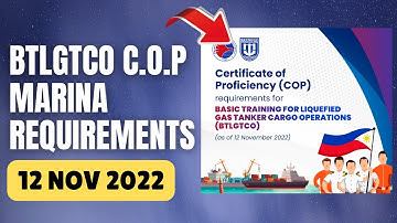 BASIC TRAINING FOR LIQUEFIED GAS TANKER CARGO OPERATIONS - MARINA COP REQUIREMENTS (12 NOV 2022)