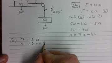 CGS - GCSE Further Mech - Cpt 4 - g - 4.3 - Connected Particles - Harder pulley questions eg1