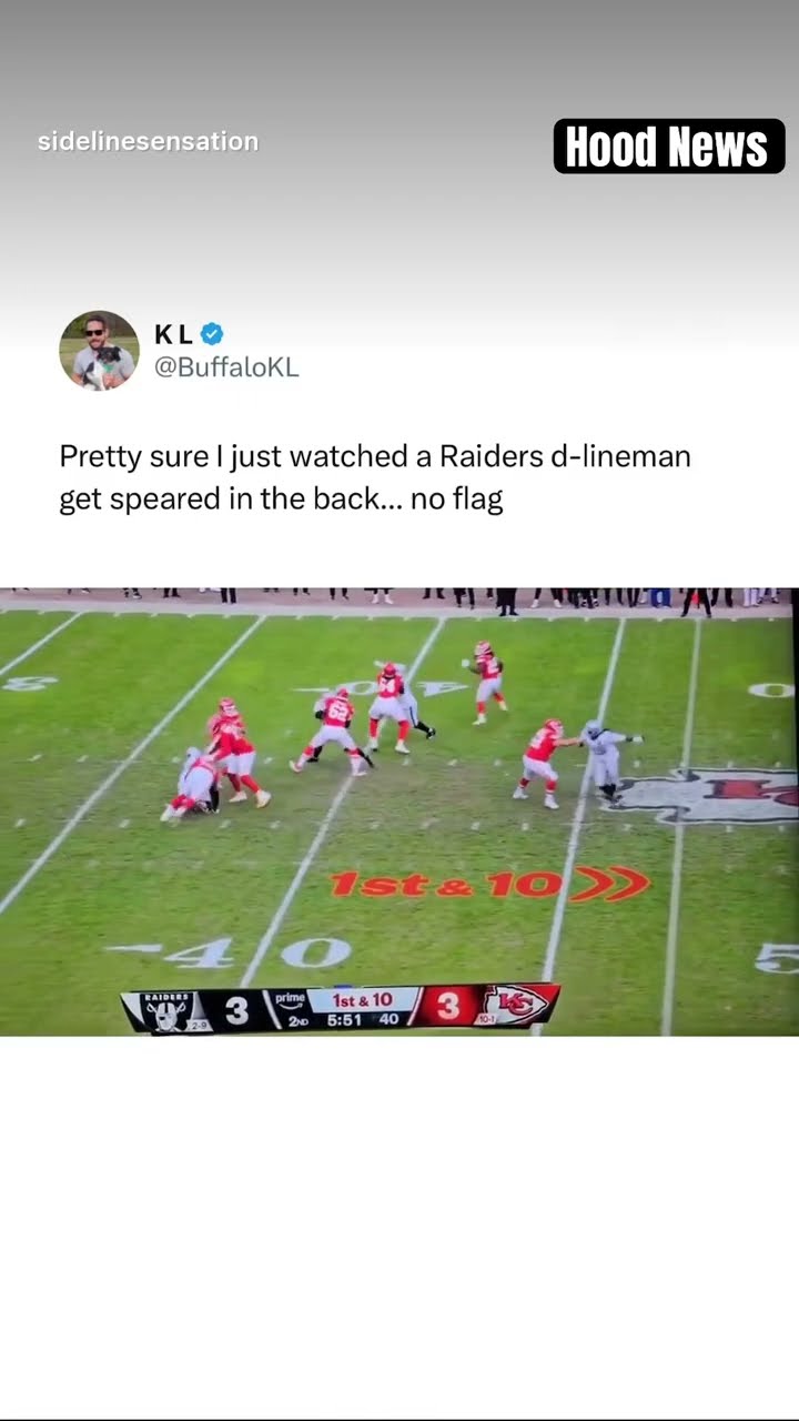 He got speared #hoodnews #chiefs #raiders #tackle #football #omg #how #wow #defense #sports #howto