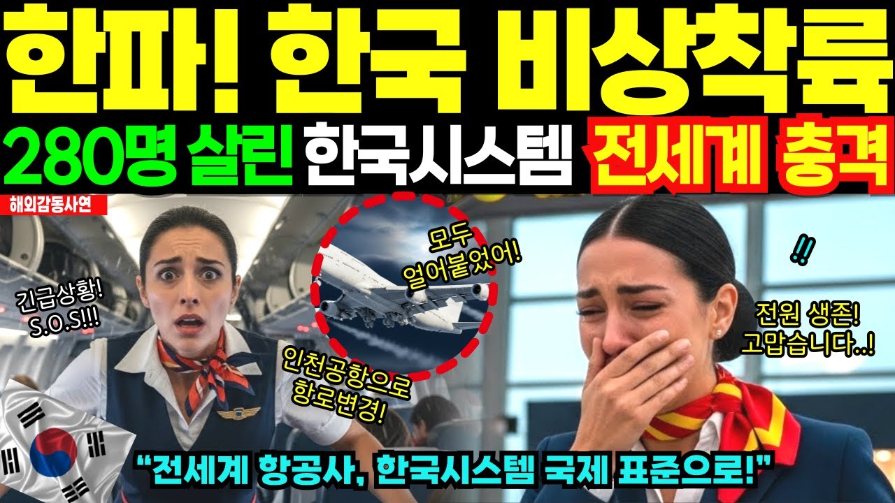 [해외감동사연] 스페인 미녀승무원, 최악의 한파로 한국 인천공항 비상착륙! 영하 62도 속 단 하나 살아남은 ‘한국 시스템’이 280명 살린 실화에 전세계 충격!
