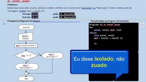 Estrutura de decisão SE/IF() - Variação Se... Então (vídeo 2/3)