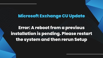 A reboot from a previous installation is pending. Please restart the system and then rerun Setup